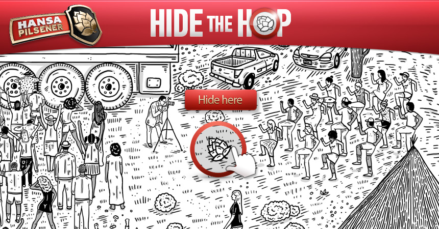 Graphikdesign umfasst auch Illustrationen wie diese für Hansa Hide the Hop
